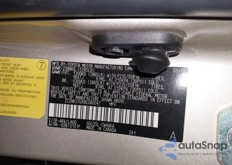 2008 Lexus Rx 350 from USA, damaged, VIN 2T2HK31UX8C080047